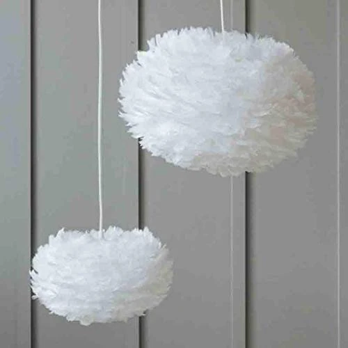 1yess Plume de la Lampe Nordique Chambre Natural Ended Moderne Simple Salle à Manger Chambre créative Plume de la Lampe (Couleur : Blanc, Taille : 60 x 60 cm) (Couleur : Blanc)