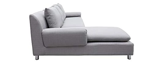 Miliboo Canapé d'angle réversible Design Gris Clair Brasilia