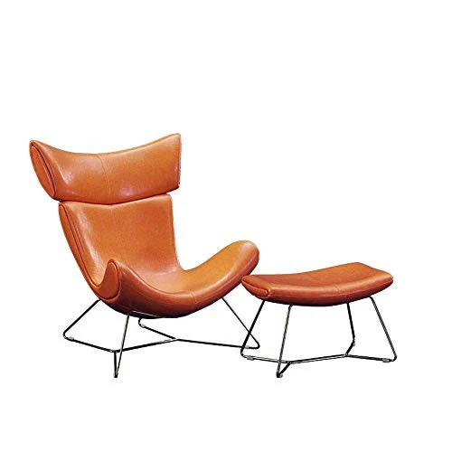 Intriqués Lounge Chaises High Grade en Cuir Fauteuil inclinable à Pied Tabouret Ottoman Salon, Chambre, Club, Bureau Fauteuil Lounge (Couleur: Jaune, Taille: Taille Libre)