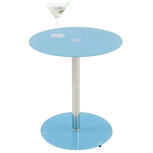 Albatros Table en Verre Sunset, Bleu, Table d'appoint Ronde, Hauteur 50cm, Table de Cocktail/Table Basse