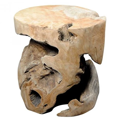 KOH DECO Tabouret en Teck Massif Farmer Ø 40 cm