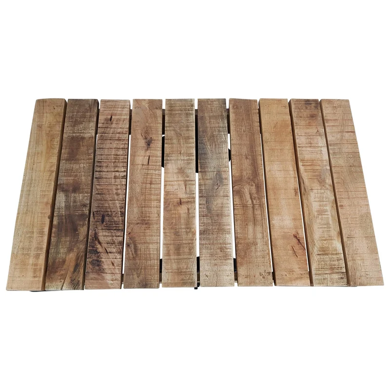 Indoortrend.com Table Basse en Bois de manguier Massif - Design Industriel Vintage