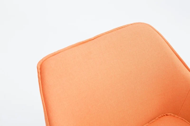 CLP Fauteuil Lounge Design Caracas Tissu I Chaise Confortable Assise et Dossier rembourrés Accoudoir I Fauteuil de Salon Piètement en Métal Orange