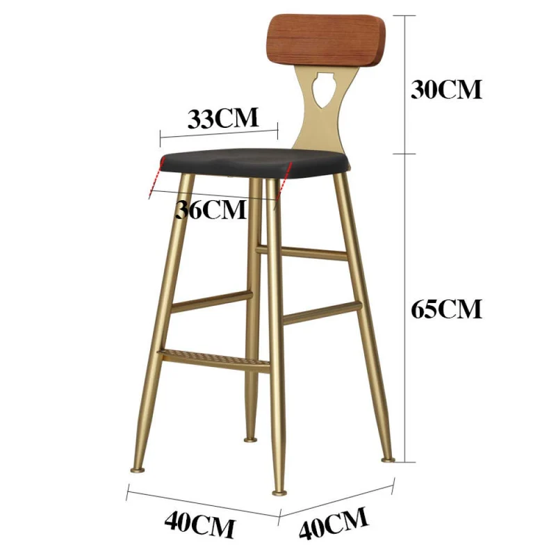 Zplyer Tabouret De Bar en Bois Métal Tabouret De Bar pour Les Cuisines Et Les Maisons Tabouret De Bar en Bois Massif B_75Cm