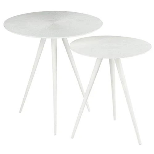 Paris Prix - Lot De 2 Tables D'appoint salvy 51cm Blanc