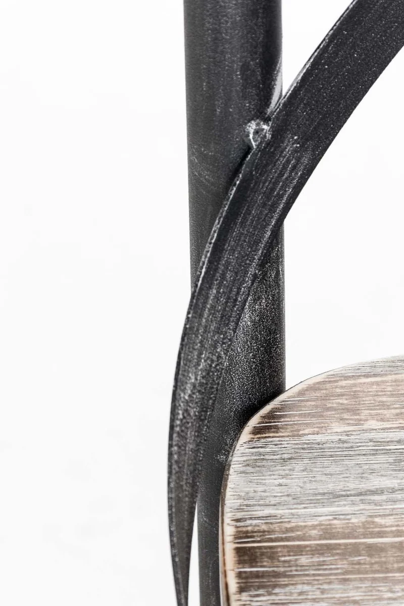 CLP Chaise de Bistro Bromley Chaise Design Industriel - Assise en Bois Piétement en Métal - Idéale pour la Gastronomie - Couleur au Choix : Antique-argenté