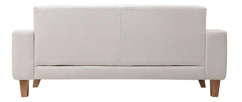 Canapé Design 3 Places Blanc cassé Pieds Bois Fjord