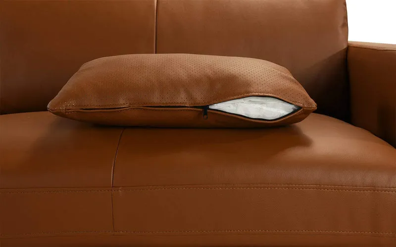 BHDesign HADRIEN - Canapé Moderne Contemporain - Cuir véritable - Marron Clair