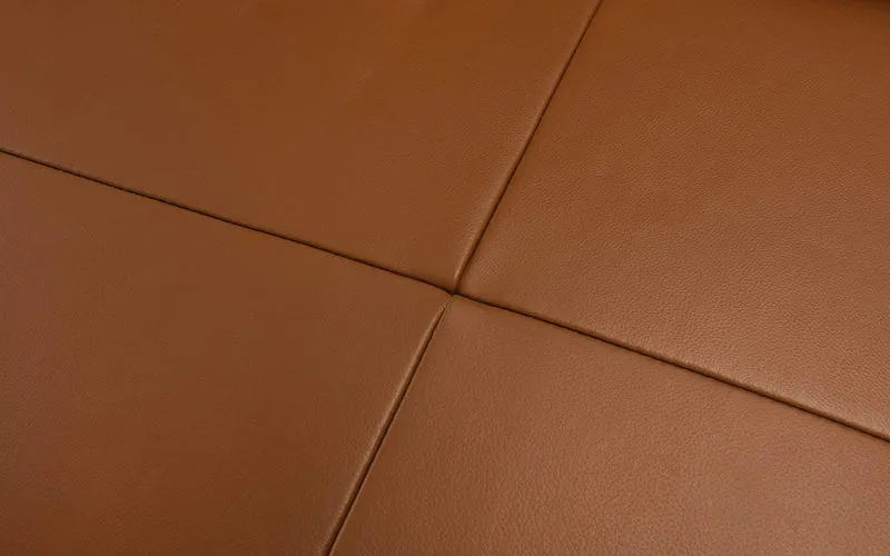 BHDesign HADRIEN - Canapé Moderne Contemporain - Cuir véritable - Marron Clair