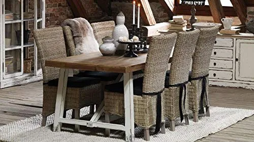 Meubletmoi Lot de 2 Chaises tressées en kubu Naturel de Salle à Manger - Style Osier rotin Exotique Classique Chic - Bora-Bora