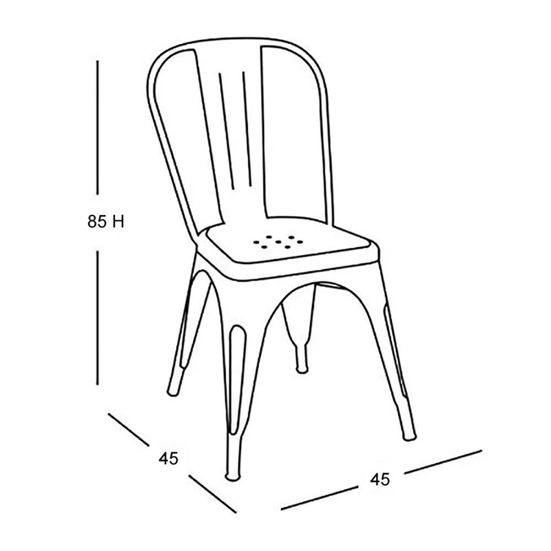 F&T Chaises en métal de Style Industriel-Chic Package DE 4 Pieces Tolix Design Couleurs Mixtes