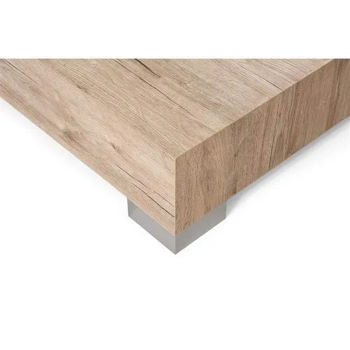 Mobili Fiver, iCube 90 Table de Salon, Mélaminé, chêne naturel, 90 x 60 x 18 cm