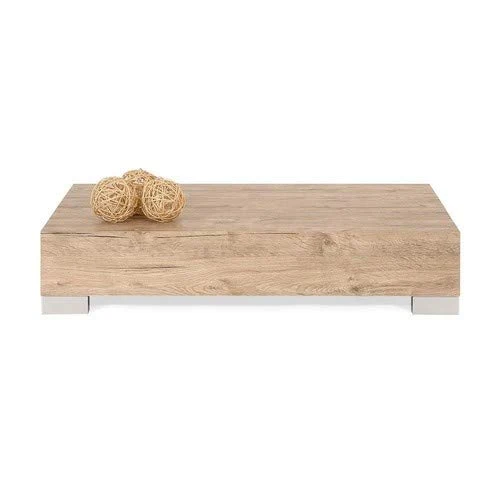 Mobili Fiver, iCube 90 Table de Salon, Mélaminé, chêne naturel, 90 x 60 x 18 cm