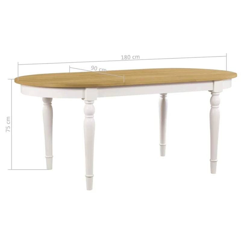 vidaXL Table de Salle à Manger Ovale Placage en Chêne Table à Manger Cuisine