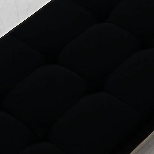 CLP Banc BARCI Similicuir Rembourrage Épais I Banquette De Cuisine Design Moderne I Siège De 2 Places Hauteur Assise 48 cm I Support en Acier Inoxydable Noir