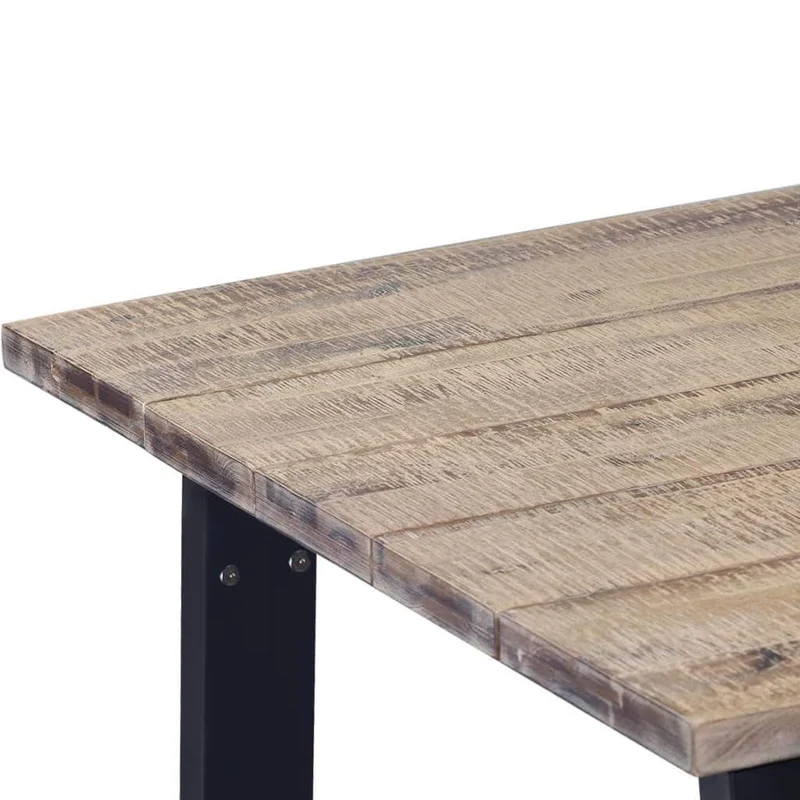 Table à Manger en Bois d'acacia Massif rétro de Style Rustique Chic 170x90 cm pour Le Petit déjeuner café Cuisine Salle à Manger Meubles