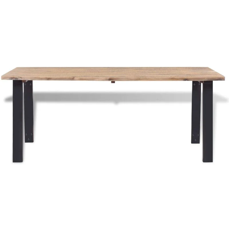 Table à Manger en Bois d'acacia Massif rétro de Style Rustique Chic 170x90 cm pour Le Petit déjeuner café Cuisine Salle à Manger Meubles