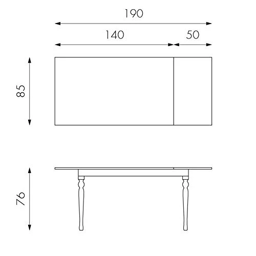 InHouse srls Table Extensible en Bois et mélamine, Couleur vin, 140/190 x 85 x H 76 cm