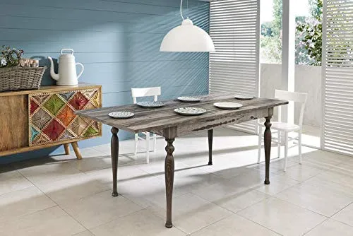 InHouse srls Table Extensible en Bois et mélamine, Couleur vin, 140/190 x 85 x H 76 cm