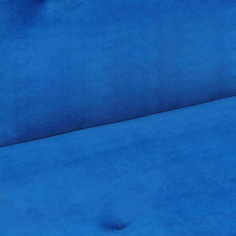 ANA - Canapé d'angle en Tissu Velours Bleu Convertible Modulable Angle Réversible