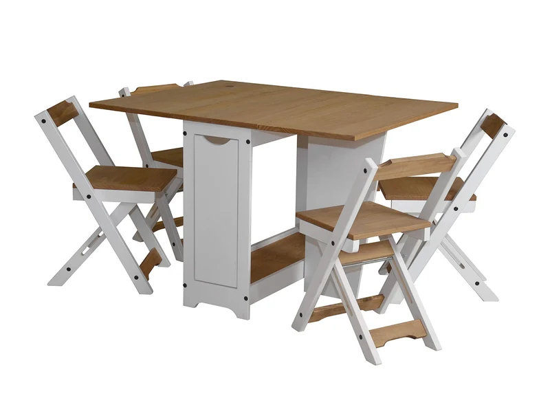 Greenheart Furniture Ensemble de meubles Papillon pour salle à manger avec 4 chaises pliantes