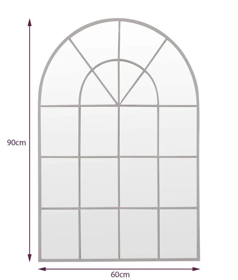 Select Mirrors Stamford Miroir arqué en métal pour fenêtre 60 x 90 cm (métal Rustique)