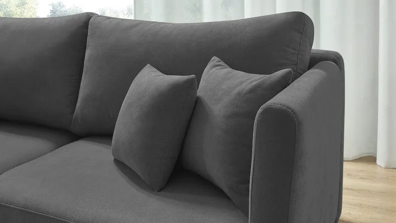 Bobochic TRIPLO Canapé 3 Places Convertible Gris Foncé, 216 x 105 x 76 cm