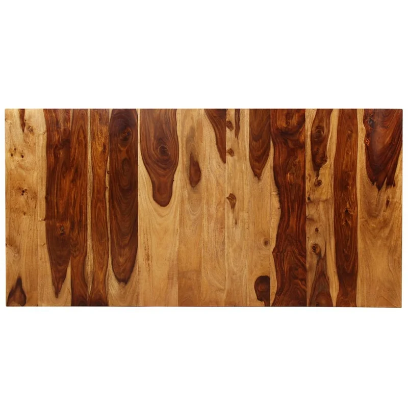 Festnight Table de Salle à Manger en Bois Massif de Sesham et Acier 180 x 90 x 76 cm