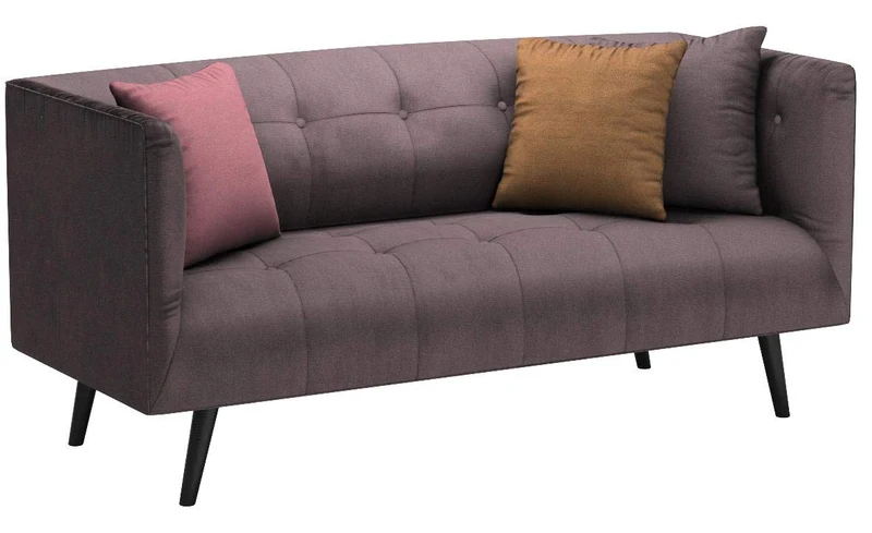 BOBOCHIC PARIS Canapé 3 Places Fixe avec coussins Rose, 225 x 93 x 77 cm