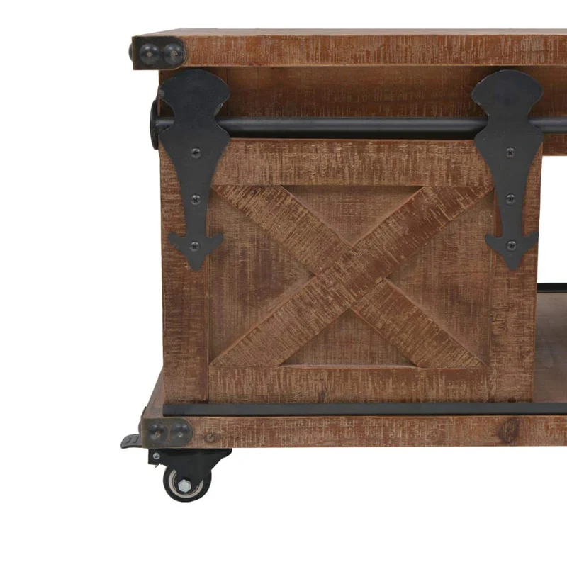vidaXL Bois de Sapin Massif Table Basse Marron Table d'Appoint Table de Salon