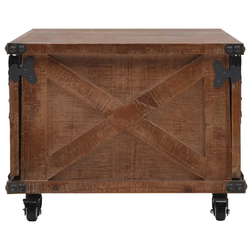vidaXL Bois de Sapin Massif Table Basse Marron Table d'Appoint Table de Salon