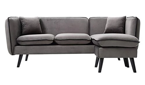 Canapé d'angle modulable scandinave en Tissu Gris
