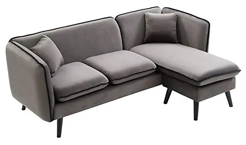 Canapé d'angle modulable scandinave en Tissu Gris