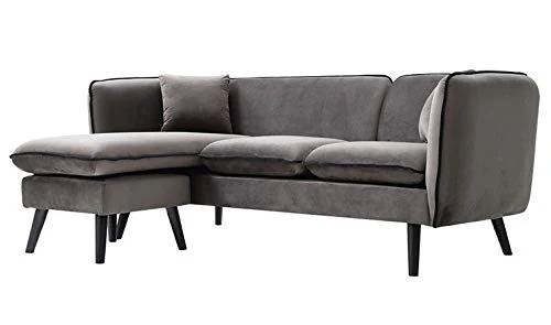 Canapé d'angle modulable scandinave en Tissu Gris