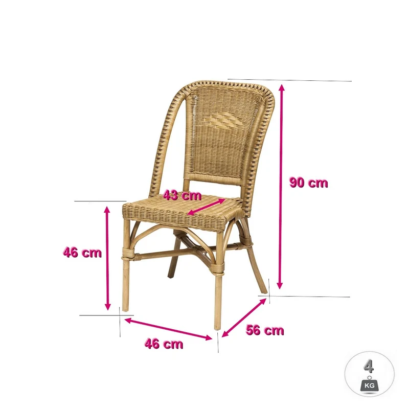 Rotin Design Black Friday Week: -47% Lot de 6 chaises Selva Miel en Osier