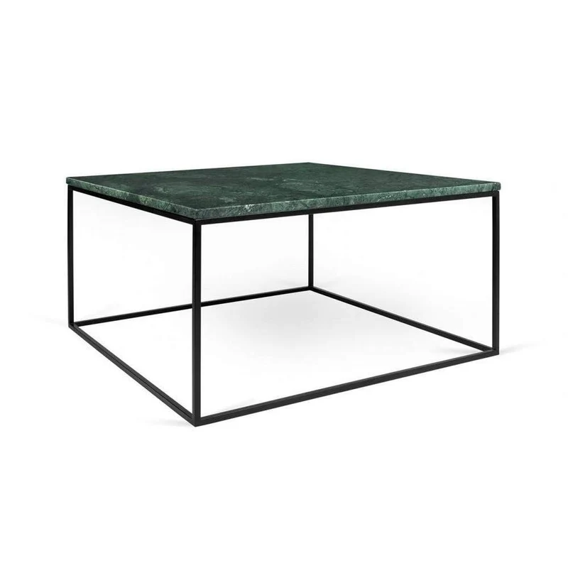 Tema Home Table Basse rectangulaire Gleam 50 Plateau en marbre Vert Structure Noire