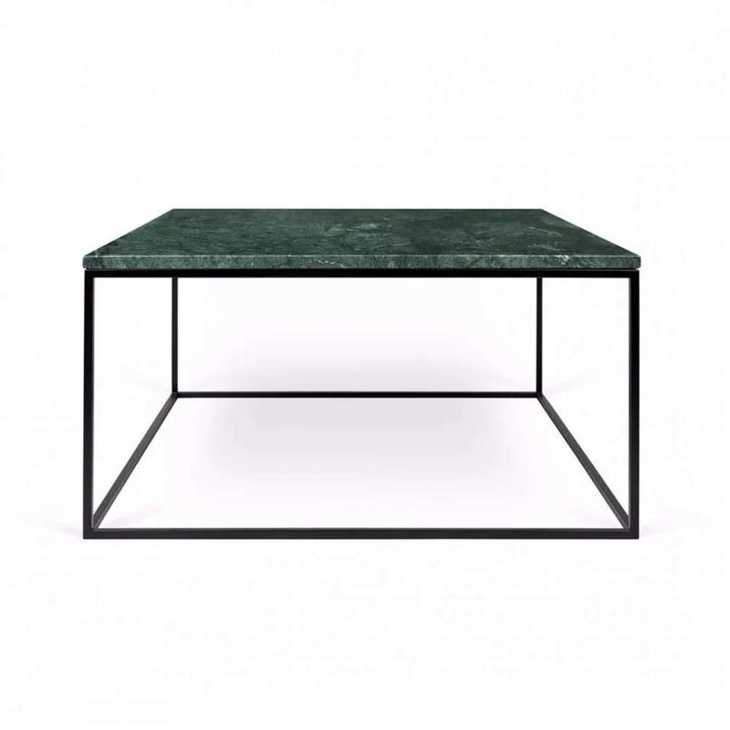 Tema Home Table Basse rectangulaire Gleam 50 Plateau en marbre Vert Structure Noire