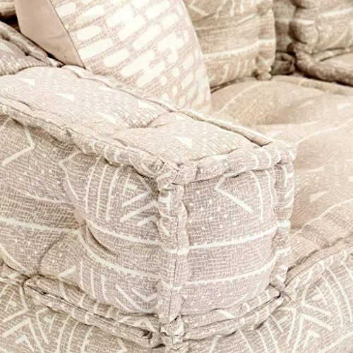 vidaXL Canap¨¦-lit modulaire ¨¤ 3 places Beige Tissu