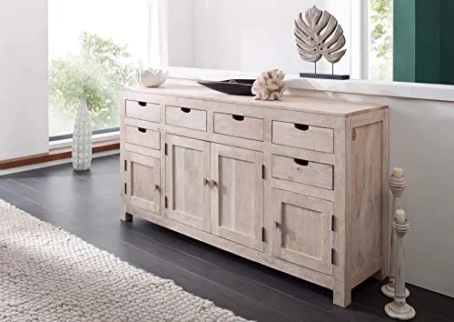 Long buffet - Bois massif d'acacia blanchi - NATURE WHITE #84