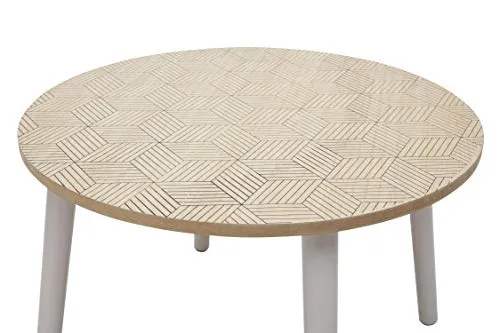 By Demeyere « Holly » Tables Basses gigognes en Bois à Motif (Beige)
