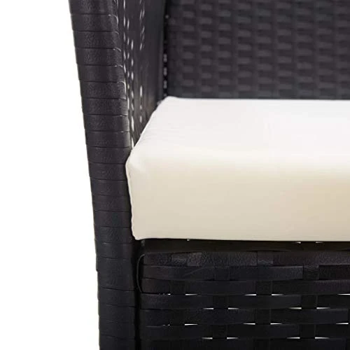 vidaXL 2X Fauteuils de Jardin avec Coussins Chaise de Patio Fauteuil de Terrasse Chaise de Jardin Fauteuil d'Extérieur Noir Résine Tressée