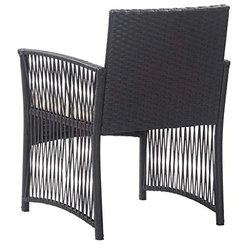 vidaXL 2X Fauteuils de Jardin avec Coussins Chaise de Patio Fauteuil de Terrasse Chaise de Jardin Fauteuil d'Extérieur Noir Résine Tressée