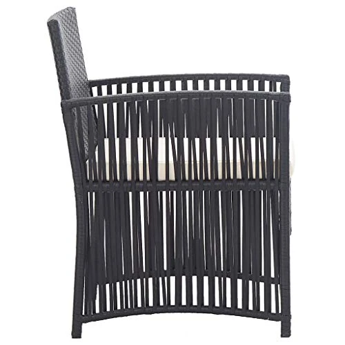 vidaXL 2X Fauteuils de Jardin avec Coussins Chaise de Patio Fauteuil de Terrasse Chaise de Jardin Fauteuil d'Extérieur Noir Résine Tressée