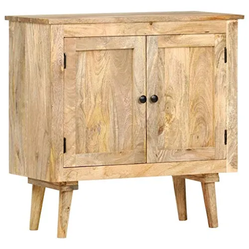 vidaXL Bois de Manguier Massif Buffet Armoire de Rangement avec 2 Portes Commode Meuble de Rangement Armoire Latérale Maison Intérieur 75x35x75 cm