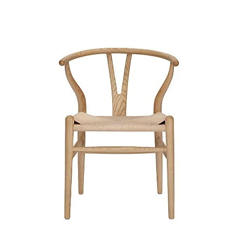 Tomile wishbone Style chaise CH24 / tissé Assise de Chaise/Chaise de salle à manger en bois massif/chaise de Fauteuil en rotin (Couleur: Couleur bois naturel)