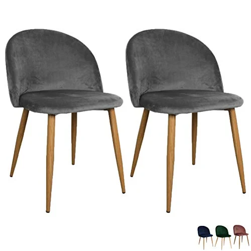 Nimara Lot de 2 Chaises en Velours au Design scandinave, Chaise de Salle à Manger et Chaise de Cuisine en Tissu, Chaise de Salle à Manger