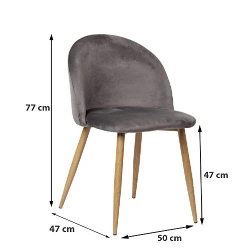 Nimara Lot de 2 Chaises en Velours au Design scandinave, Chaise de Salle à Manger et Chaise de Cuisine en Tissu, Chaise de Salle à Manger