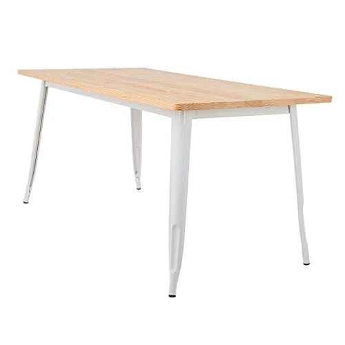 SKLUM Table LIX en Bois (160x80) Blanc Bois Naturel - (Plus de Couleurs)