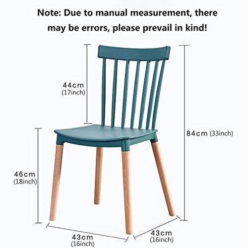 DJFIOSD Chaise De Salle À Manger Nordique, Chaise De Café Confortable Et Décontractée Chaise De Petit-Déjeuner en Plastique Chaise d'angle De Loisirs en Bois Massif en PP,Gray Blue