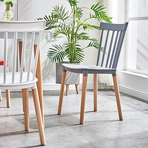 DJFIOSD Chaise De Salle À Manger Nordique, Chaise De Café Confortable Et Décontractée Chaise De Petit-Déjeuner en Plastique Chaise d'angle De Loisirs en Bois Massif en PP,Gray Blue
